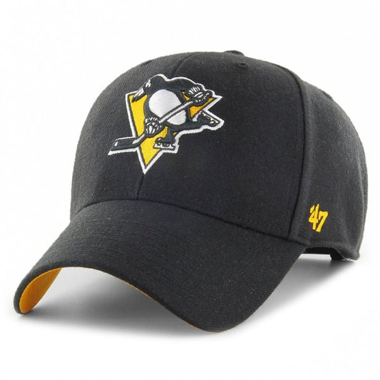 47 BRAND Pittsburgh Penguins  MVP Snapback Cap  H-BLPMS15WBP-BK